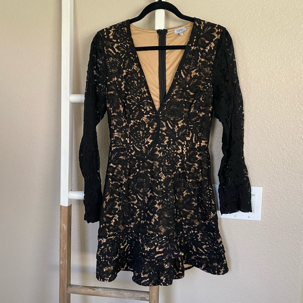 Tobi Lace Black Cocktail Dress